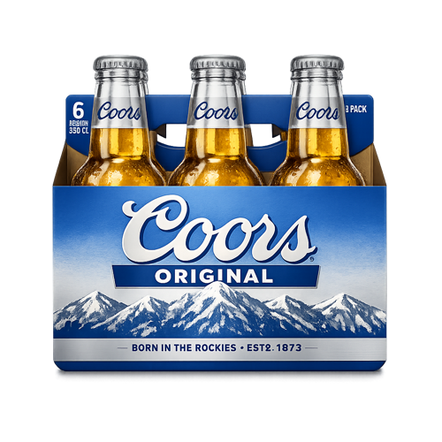 CERVEZA COORS ORIGINAL 6 PACK BOTELLIN 330 CC
