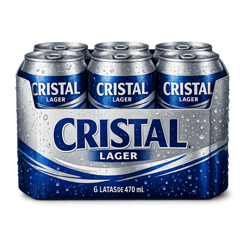 CERV CRISTAL LAGER   SIX PACK  LATA 470CC
