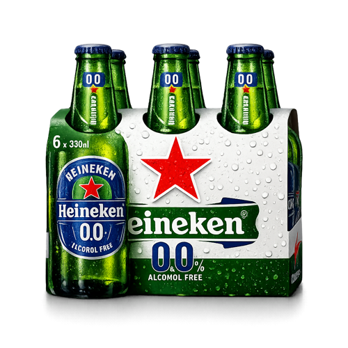 CERVEZA HEINEKEN CERO PACK 6 BOTELLA 330 CC