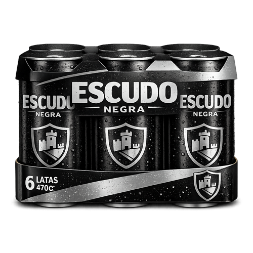 SIX PACK CERVEZA ESCUDO NEGRA 470 CC