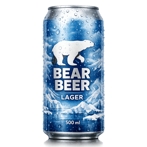 CERVEZA BEAR BEER LAGER 500 ML