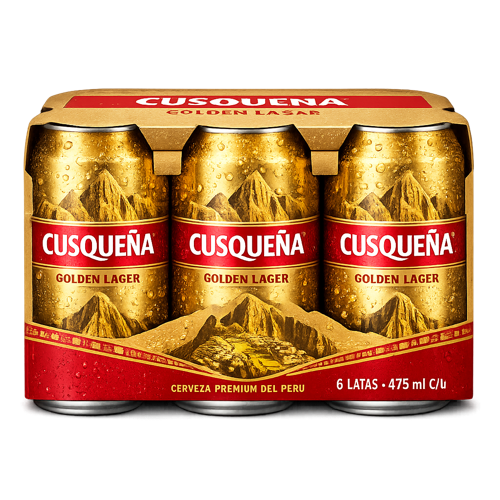 CERVEZA CUSQUEÑA GOLDEN LAGER 473 SIX PACK