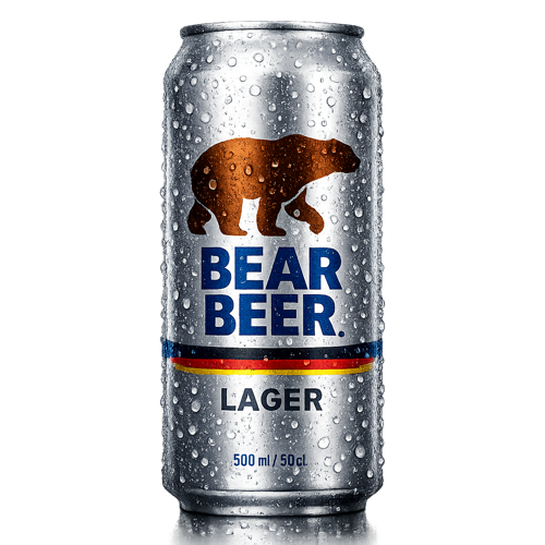 PACK CERVEZA LATA  BEAR BEER LAGER 6 X 500CC